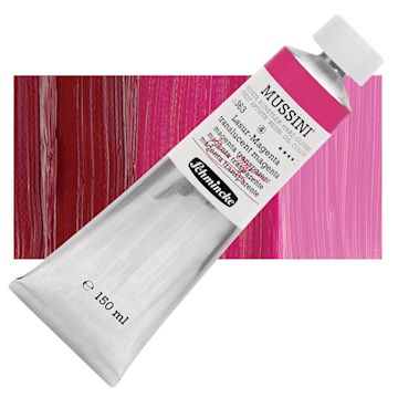Open in modal - Schmincke Mussini Oil Color - Translucent Magenta, 150 ml tube and swatch