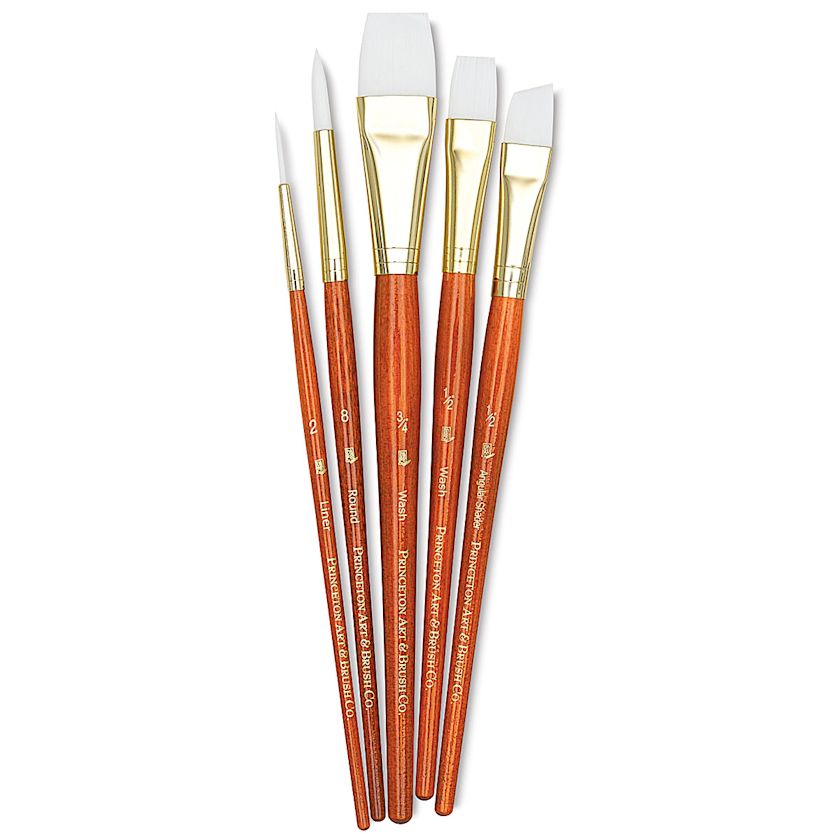 Princeton Real Value Brush Set 9151, White Taklon, Short Handle, Set