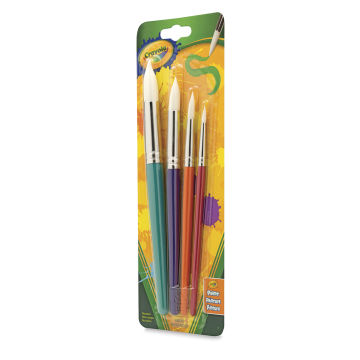 Crayola White Taklon Brush Set - Set of 4, Round, front of the packaging