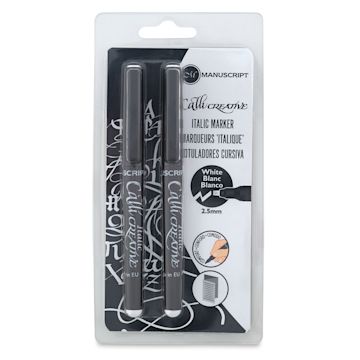 Open in modal - Manuscript CalliCreative Italic Marker - White, Pkg of 2, front of the packaging
