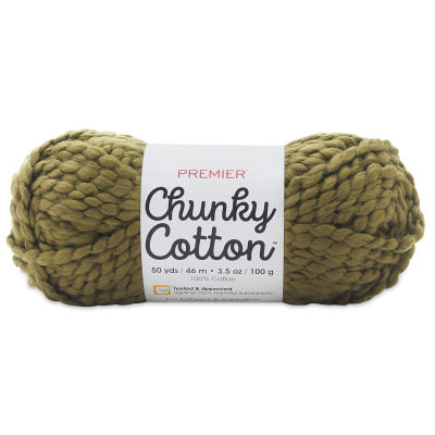 Premier Yarn Chunky Cotton Yarn - Olive, 50 yards