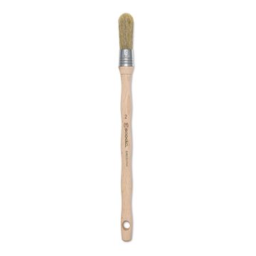 Open in modal - Escoda Natural Bristle Brushes - Round Domed, Size 2, Long Handle