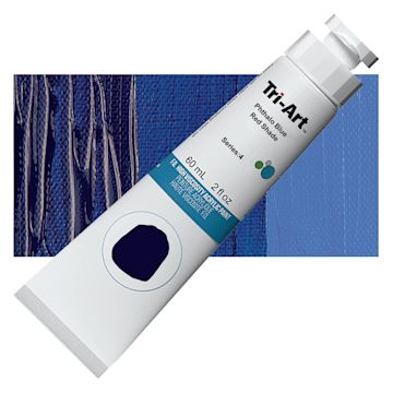 Open in modal - Tri-Art High Viscosity Artist Acrylic - Phthalo Blue Red Shade, 60 ml tube and swatch