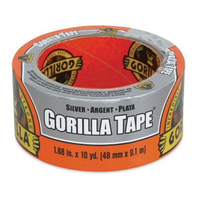 Gorilla Tape - Front view of Silver roll in shrink wrap package