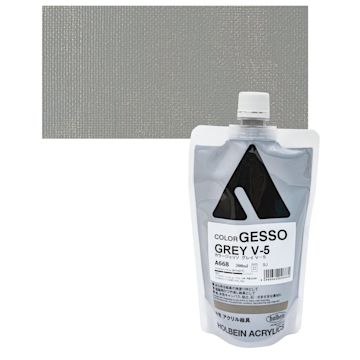 Open in modal - Holbein Acryla Gesso - Gray V-5, 300 ml pouch and swatch