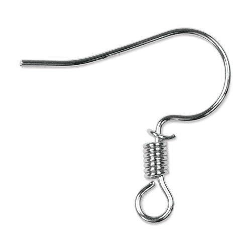 Craft Medley Fish Hook Earring Wires - Silver, 19 mm, Pkg of 50