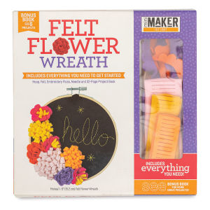 Leisure Arts Mini Maker Felt Flower Wreath Kit (Front of packaging)