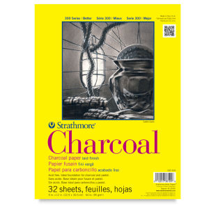 Strathmore 300 Series Charcoal Pads - Front cover of Top glue bound pad shown