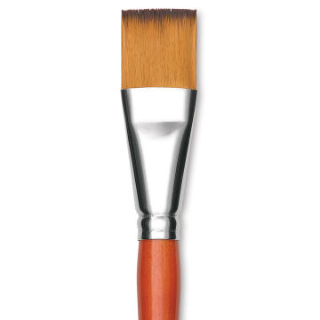 Raphael Golden Kaerell Brush - Flat, Short Handle, Size 22, close-up