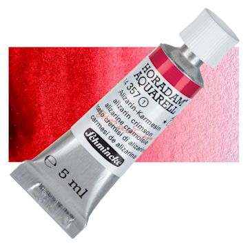 Open in modal - Schmincke Horadam Aquarell Artist Watercolor - Alizarin Crimson, 5 ml tube and swatch