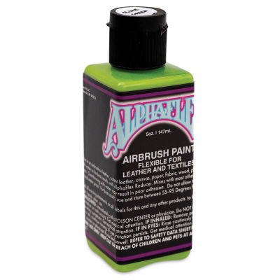 Alpha6 AlphaFlex Airbrush Textile and Leather Paint - Slime Green, 5 oz
