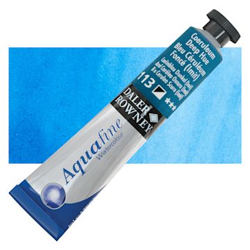 Open in modal - Daler-Rowney Aquafine Watercolor - Coeruleum Deep Hue, 8 ml Tube and swatch