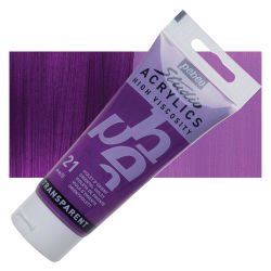 Pebeo High Viscosity Acrylics - Oriental Violet, 100 ml, Swatch with Tube