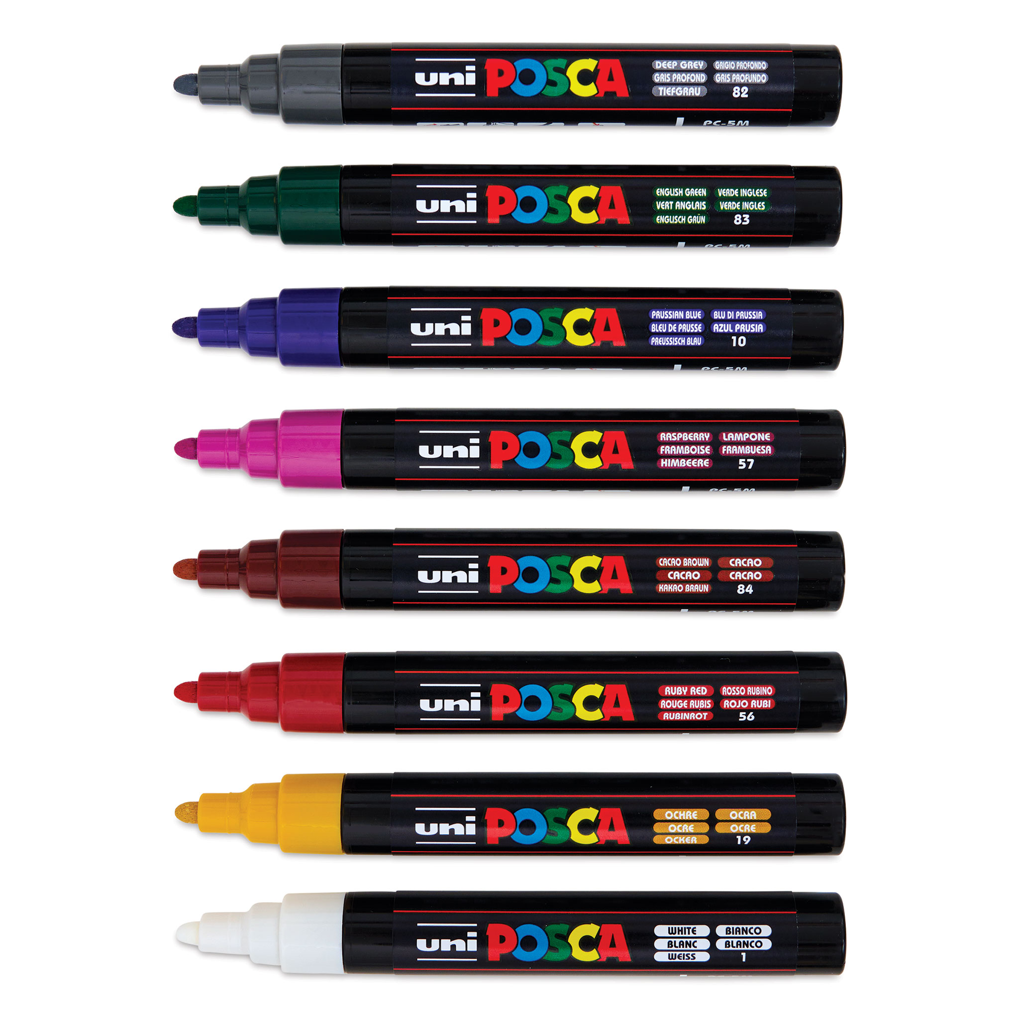 Uni Posca Paint Markers - Basic Colors, Set of 16, Medium Tip, 2.5 mm