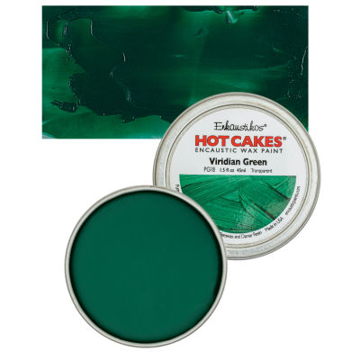 Enkaustikos Hot Cakes Encaustic Wax Paint - Viridian Green, 45 ml tin
