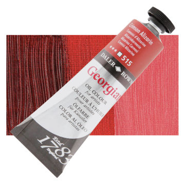 Open in modal - Daler-Rowney Georgian Oil Color - Crimson Alizarin, 38 ml tube and swatch