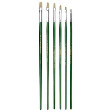 Open in modal - Blick Economy White Bristle Brush Set - Bright, Set of 6