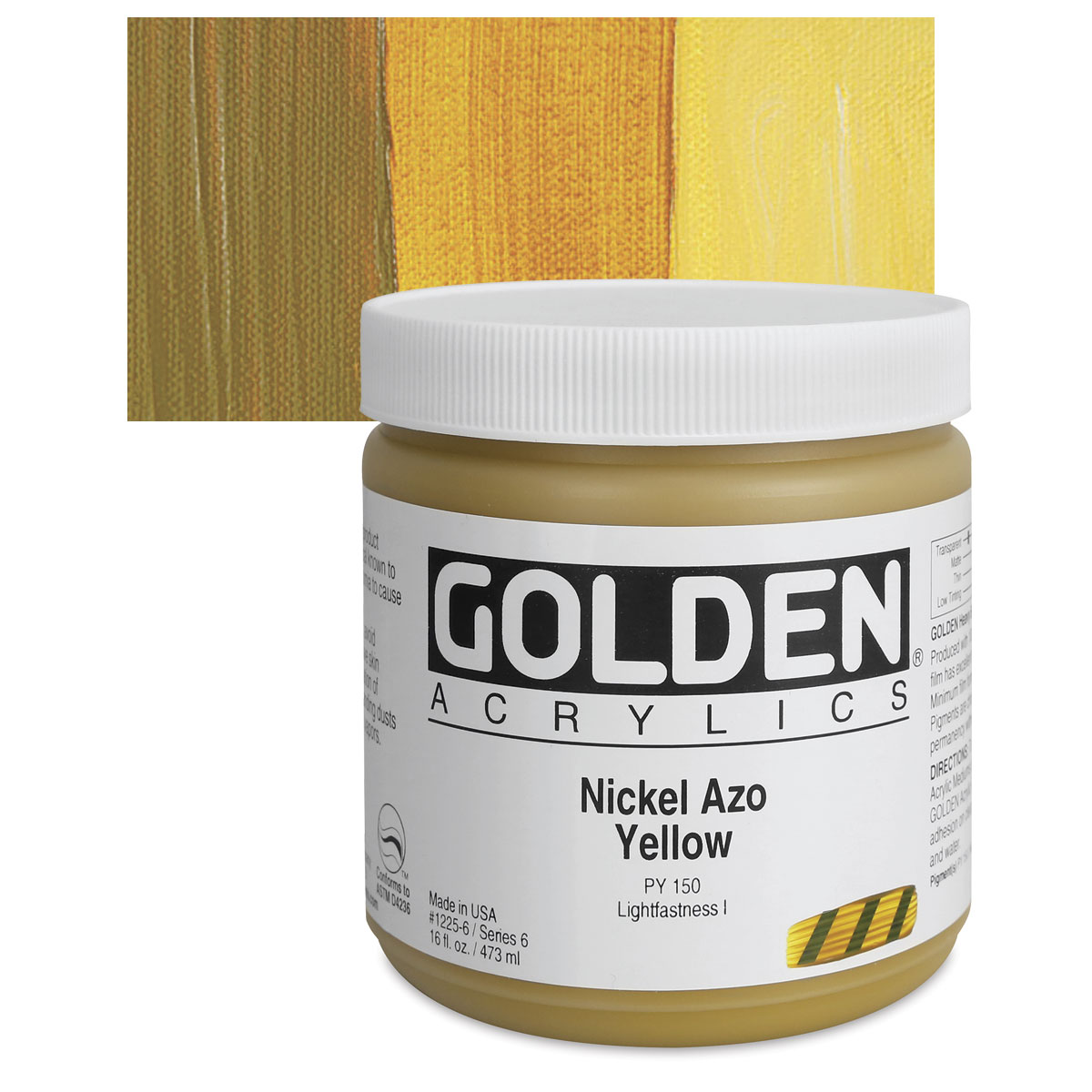 Golden Golden Heavy Body Acrylic Paint, Nickel Azo Yellow, 8oz