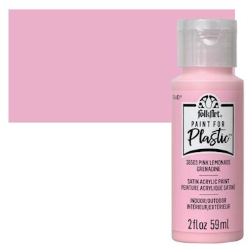 Open in modal - FolkArt Paint for Plastic - Pink Lemonade, 2 oz bottle and swatch