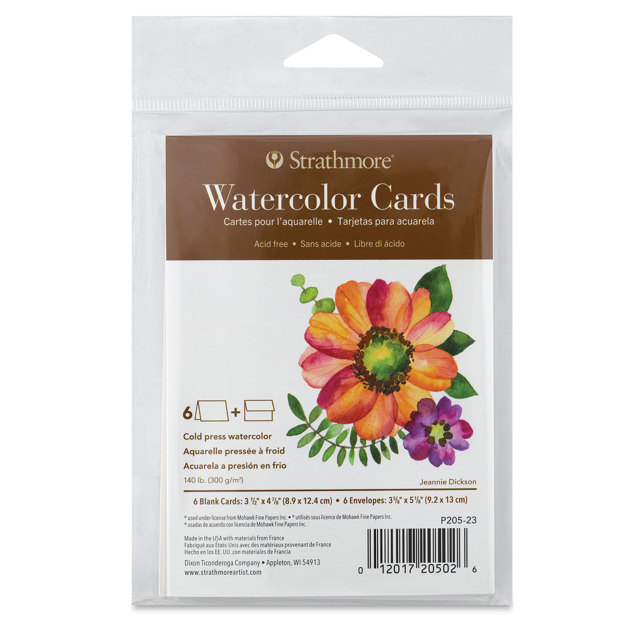 Strathmore Cards & Envelopes 5X6.875 50 Pkg Watercolor