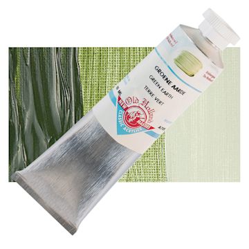 Open in modal - Old Holland New Masters Classic Acrylic Paint - Green Earth, 60 ml tube and swatch