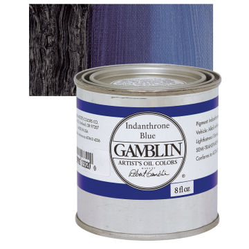 Gamblin Artist's Oil Color - Indanthrone Blue, 8 oz Can