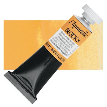 Open in modal - Blockx Artists' Watercolor - Naples Yellow Reddish, 15 ml Tube and swatch