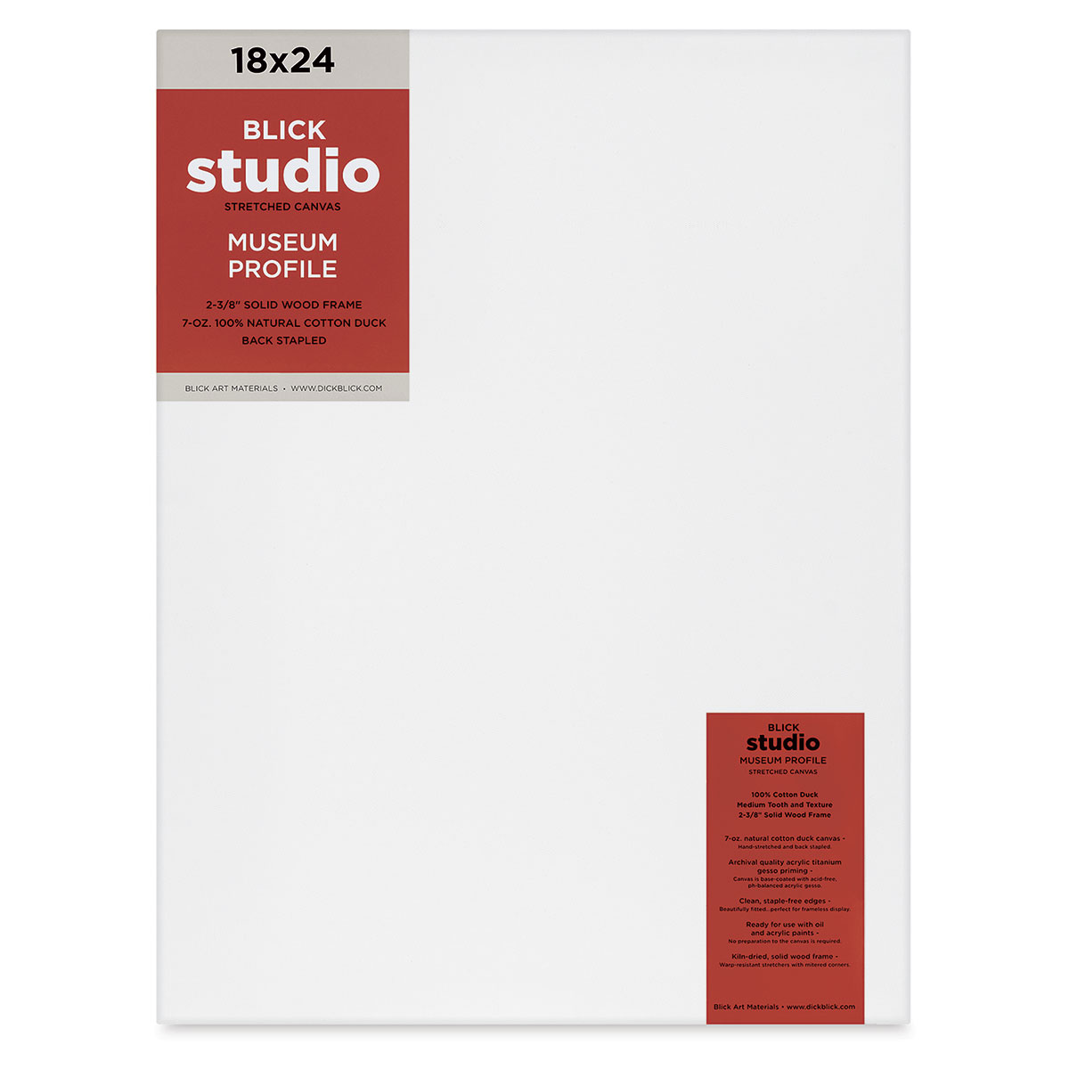 Blick Studio Stretched Cotton Canvas - Museum Profile, 18 x 24