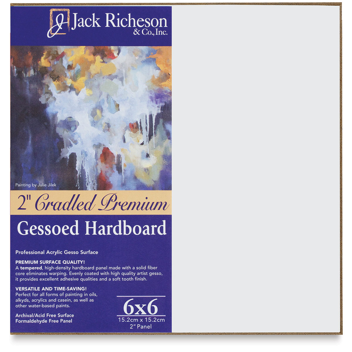 Richeson Toned Gesso Hardboard Panel - 18'' x 24'', Mid-Tone Grey