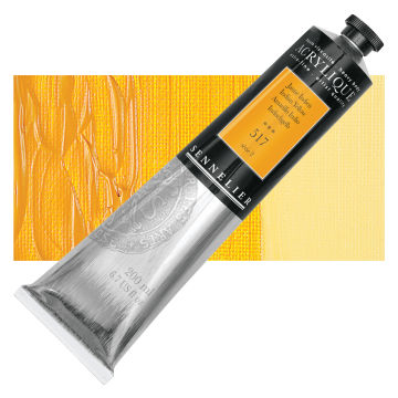 Sennelier Extra-Fine Artist Acryliques - Indian Yellow, 200 ml tube