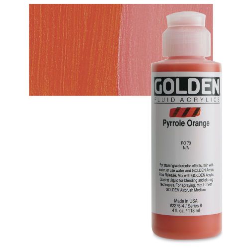 Golden Fluid Acrylics - Cadmium Yellow Medium Hue, 16 oz bottle