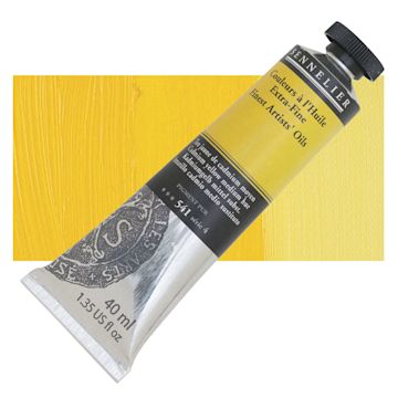 Open in modal - Sennelier Artists' Extra Fine Oil Paint - Cadmium Yellow Medium Hue, 40 ml tube and swatch