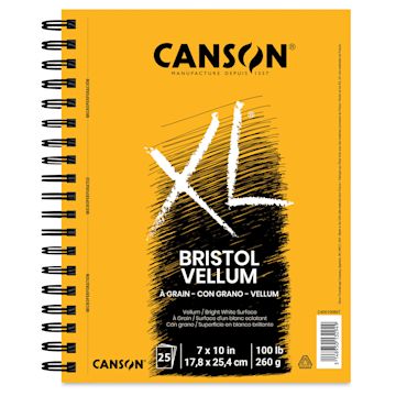 Open in modal - Canson XL Bristol - Wirebound Pad, 10" x 7", Vellum, 25 Sheets
