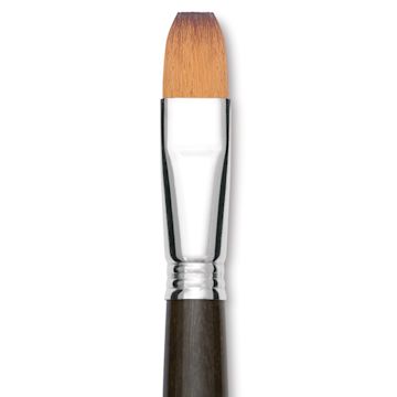 Open in modal - Escoda Prado Tame Synthetic Brush - Bright, Long Handle, Size 18 (Close-up of brush)