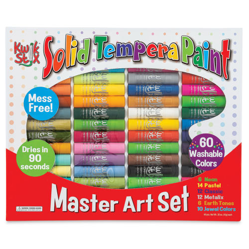 Washable Tempera Paint Sticks, 30 Colors with 1 Drawing Pad - Set