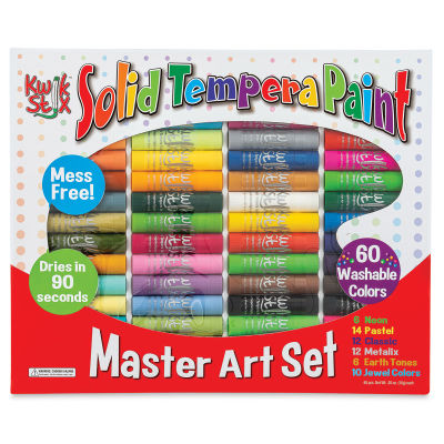 Kwik Stix Tempera Paint - Master Art Set of 60, Assorted Colors (Front of packaging)