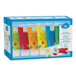 Djeco Finger Paint Tubes - Classic Set, Set of 6 (In package)
