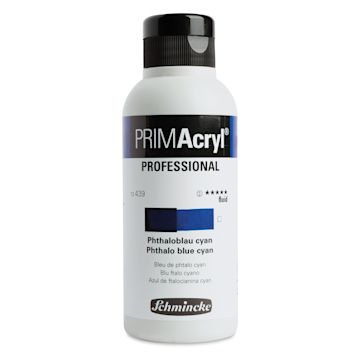 Open in modal - Schmincke Primacryl Professional Fluid Acrylic - Phthalo Blue Cyan, 250 ml bottle