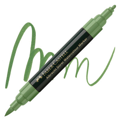 Faber-Castell Albrecht Dürer Watercolor Markers - Permanent Green Olive 167 (swatch and marker)