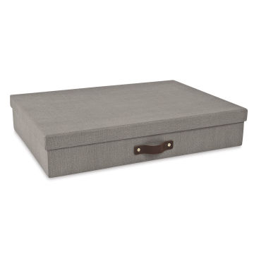 Bigso Document Boxes - Angled view of closed Gray Document Box