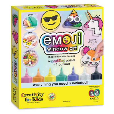 Creativity For Kids Emoji Window Art - Angled view of front of packaging