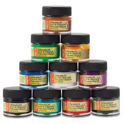 Speedball Calligraphy Inks Sets - Set of 10 colors shown stacked in pyramid
