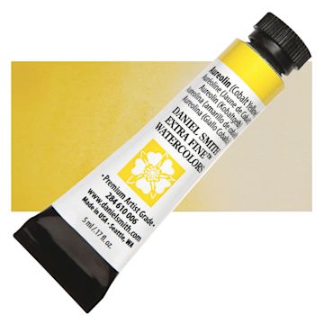 Open in modal - Daniel Smith Extra Fine Watercolor - Aureolin Cobalt Yellow, 5 ml Tube and swatch