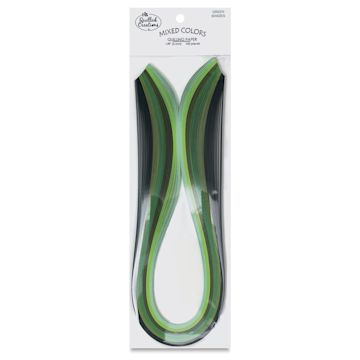 Open in modal - Quilled Creations Quilling Paper - Green Shades, Pkg of 100 - front of packaging