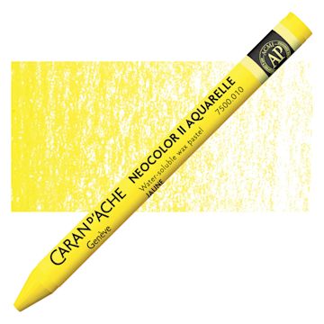 Open in modal - Caran d'Ache Neocolor II Aquarelle Artists' Pastel - Yellow pastel and swatch