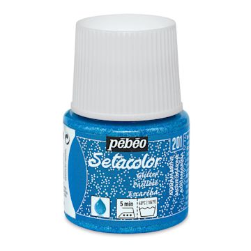 Open in modal - Pebeo Setacolor Fabric Paint - Aquamarine, Glitter, 45ml Bottle