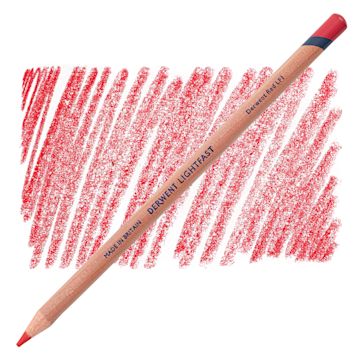 Open in modal - Derwent Lightfast Colored Pencil - Derwent Red pencil and swatch