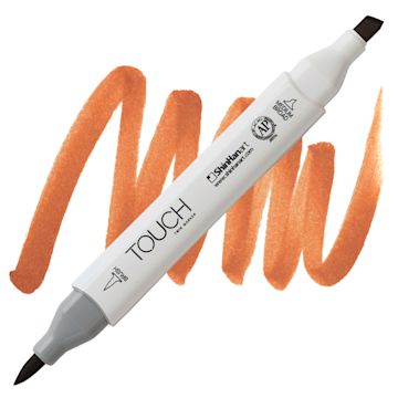 Open in modal - ShinHan Touch Twin Brush Marker - Terra Cotta YR21 marker and swatch