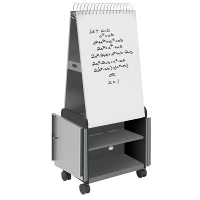 Smith Systems Cascade Spiral Noteboard Unit - Black, Shelves, With Doors