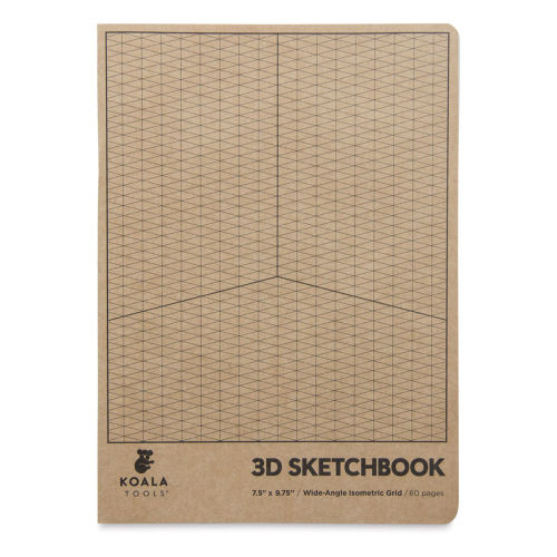 Koala Sketchbook - Wide-Angle Isometric Grid Sketchbook, 9.75 x 7.5